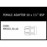 Marley Philmac Female Adaptor 50 x 1½ BSP - MM303.50.40